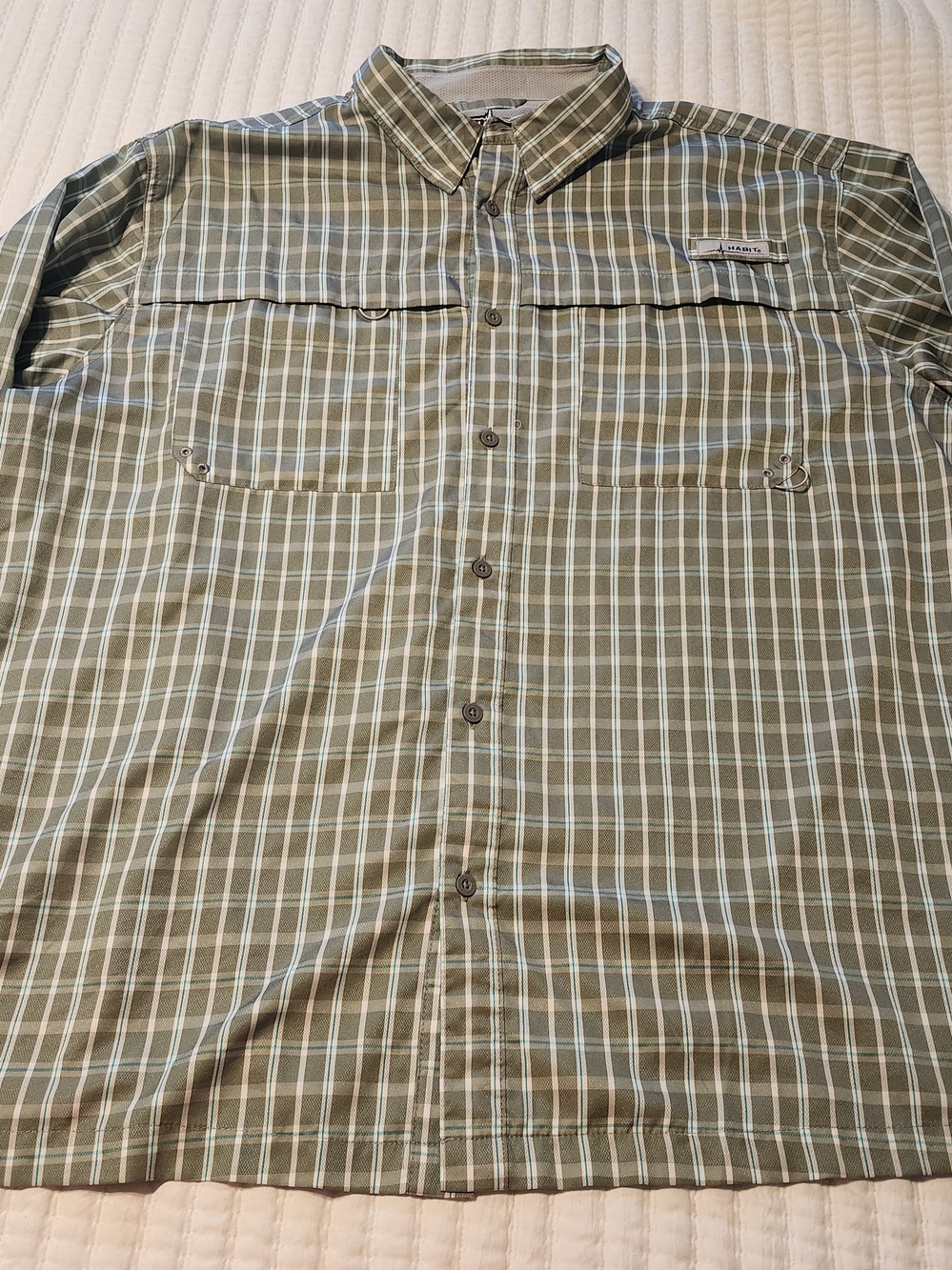 Men's Olive Plaid Long-Sleeve Button-Down Shirt